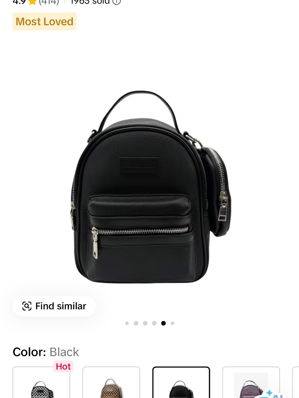 I&R street chic mini backpack and crossbody in black